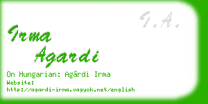 irma agardi business card